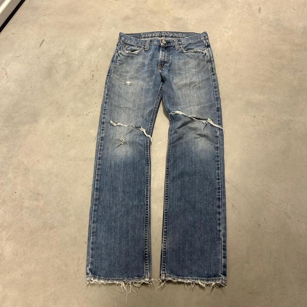Y2K‎ American Eagle Wide Leg Grunge Style Dark Wash Jeans